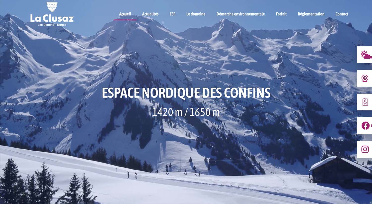 site web espace nordique des confins réalisé par l'agence netdev